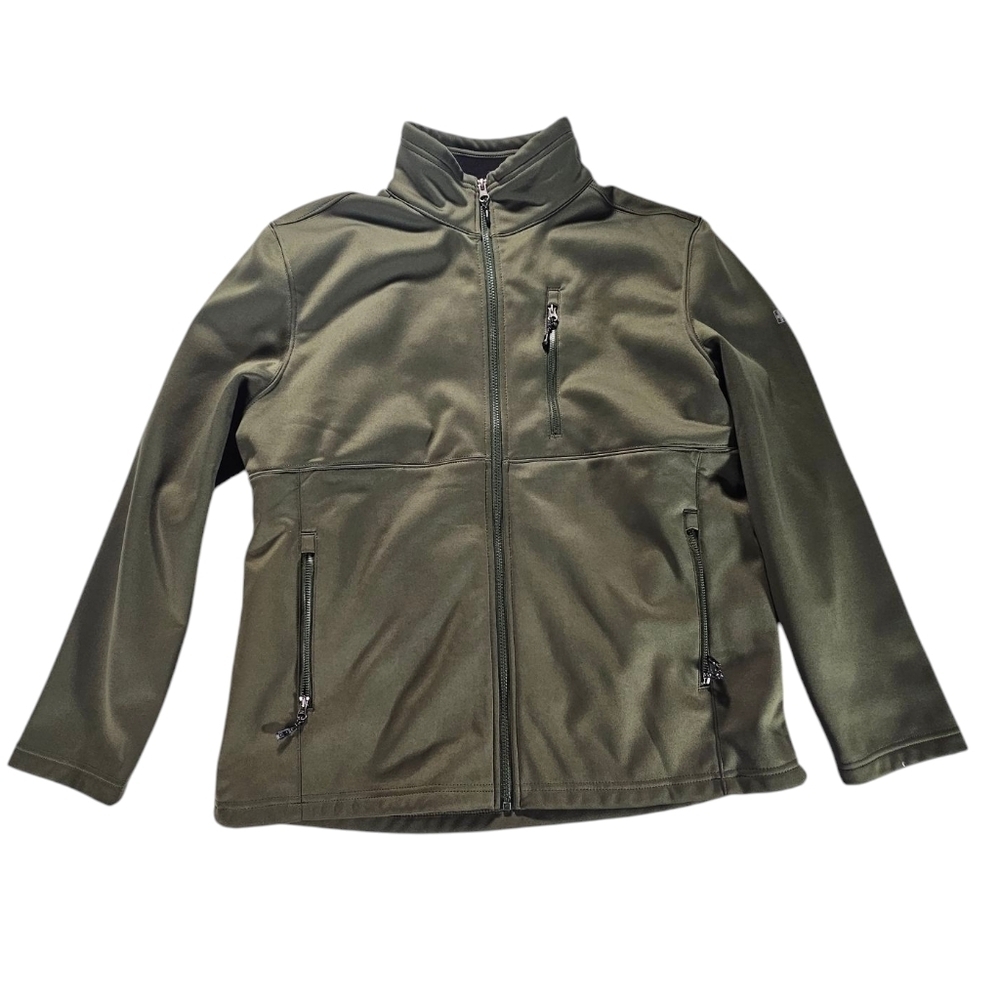 Swiss Tech Green Jacket with Stand-Up Collar
